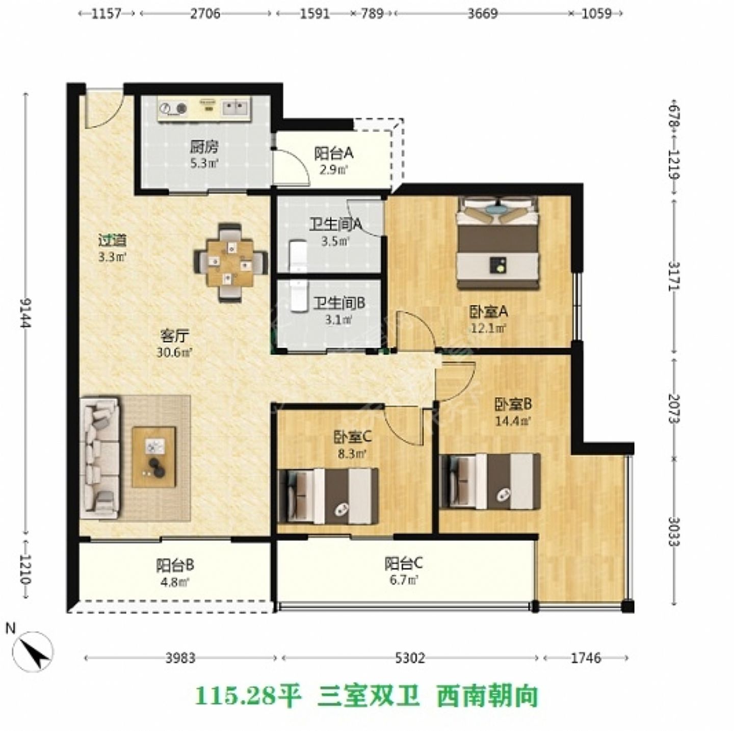 <a href=http://www.daitianxiapr.com/e/search/result/?searchid=352 target=_blank class=infotextkey>交大绿岭</a>西区户型户型图